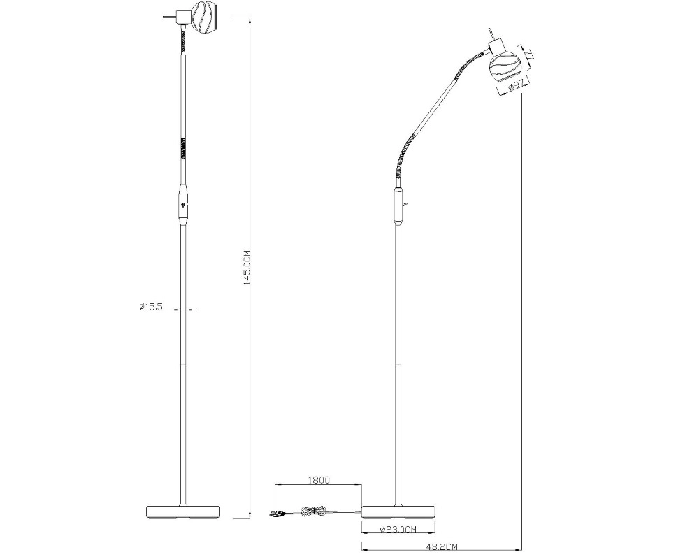 Floor lamp Elliott nickel Globo 9007371252343