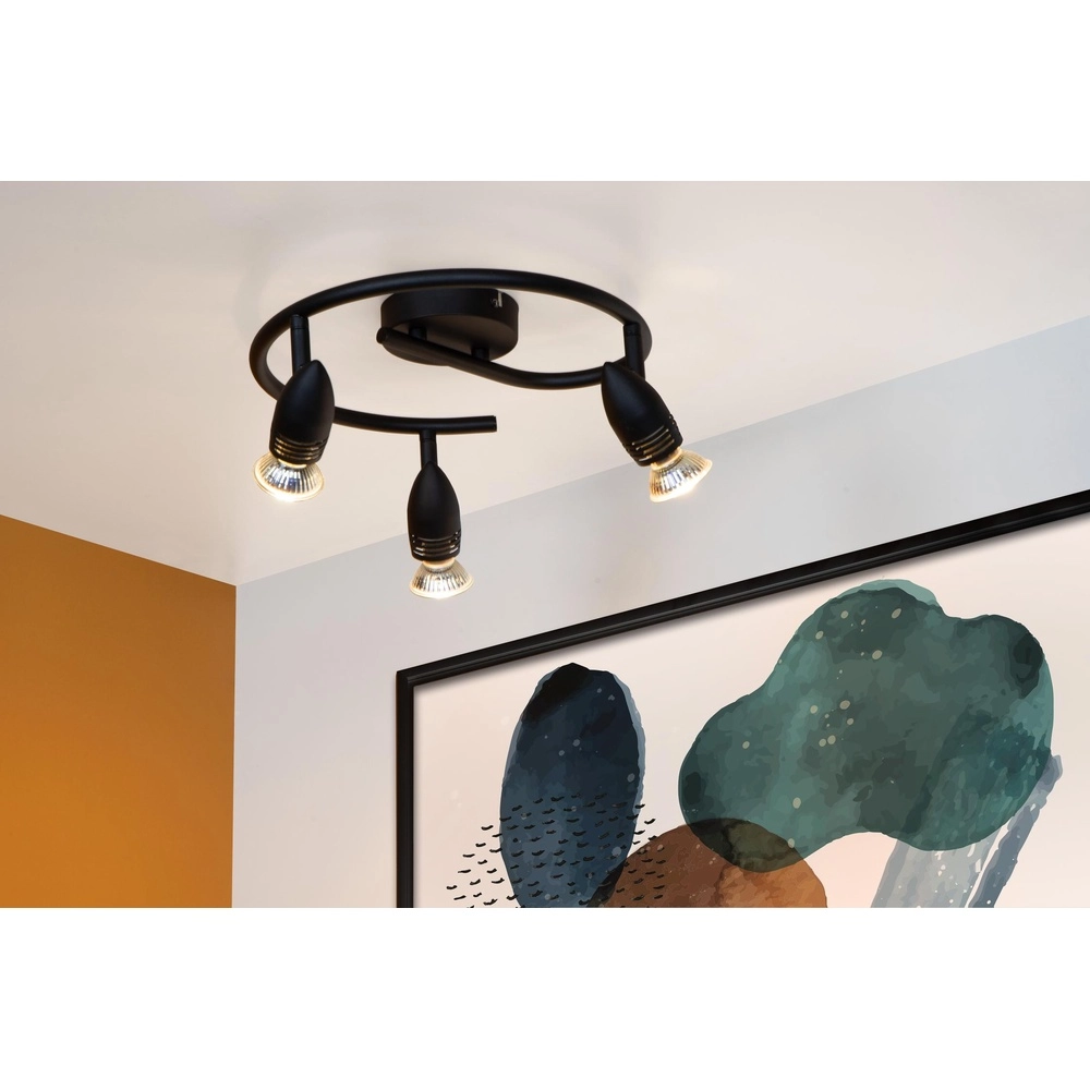 Ceiling spotlight Caro 3-light black Lucide 5411212134240