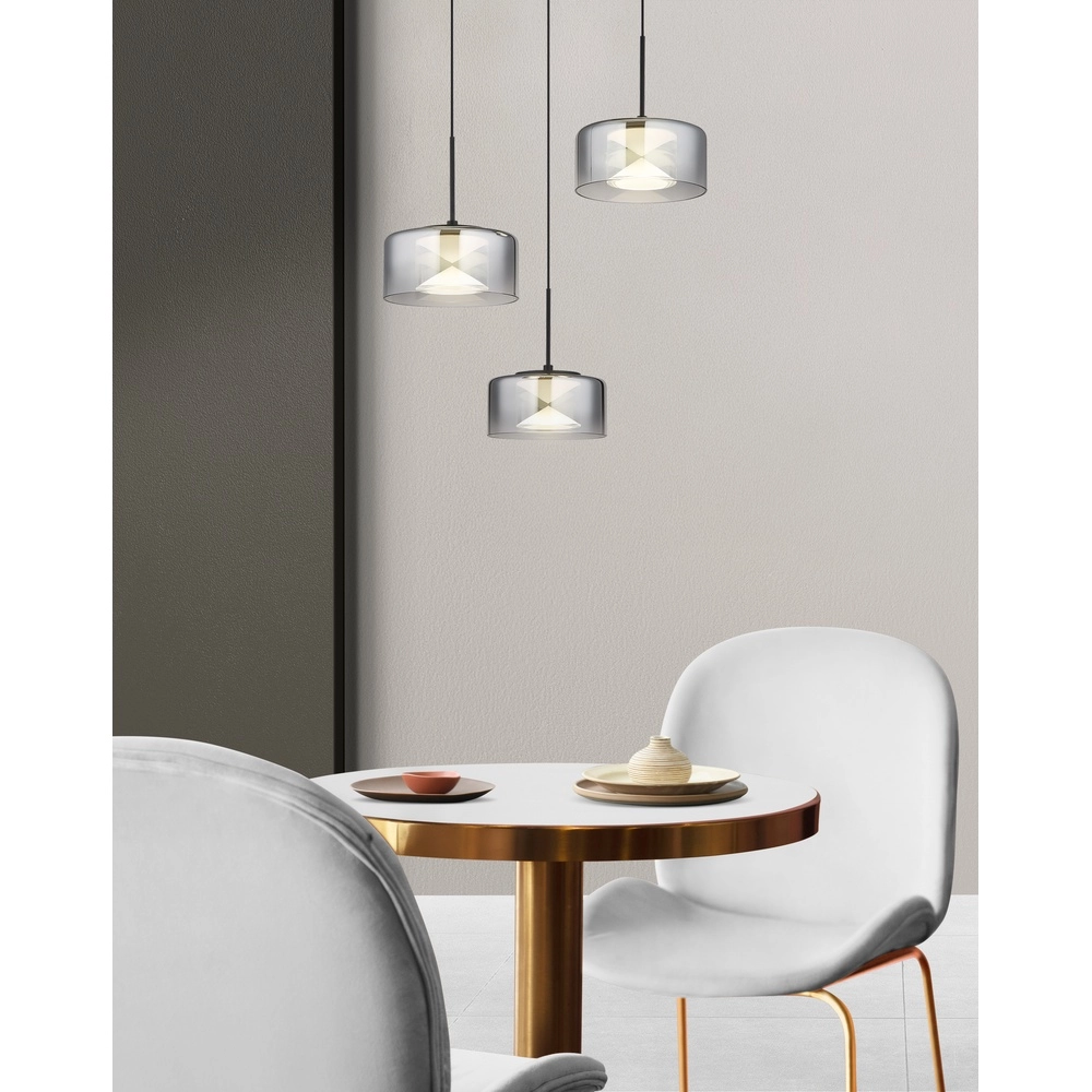 Design pendant lamp Belinda 3-light black Globo 9007371531318