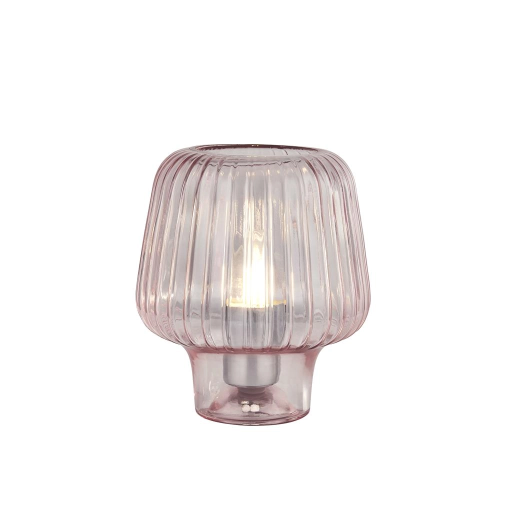 Pink table lamp Aria glass