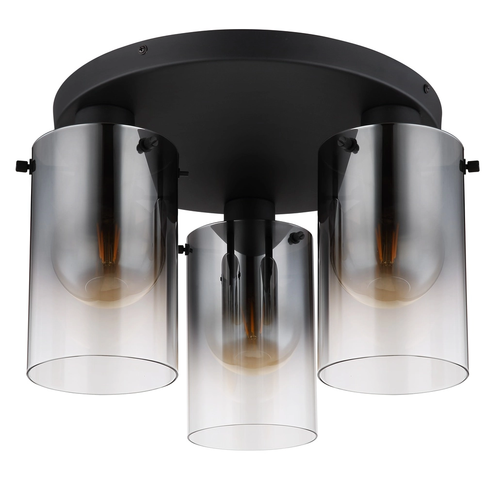 Black ceiling lamp Florentina 3-light Globo 9007371455140