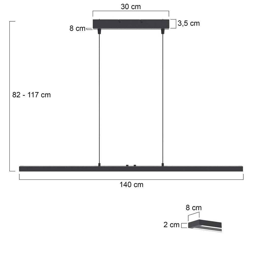 LED pendant light Zelena black Steinhauer 8712746122794