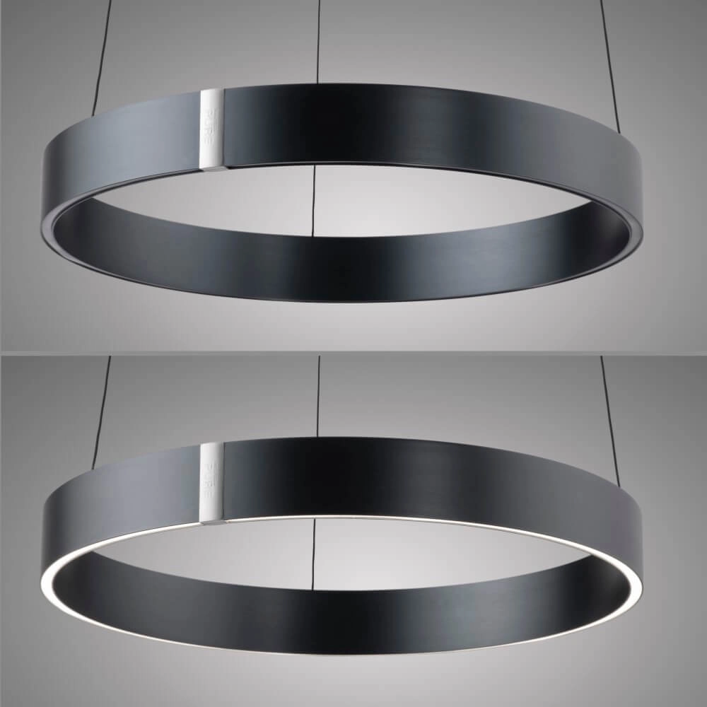 Round hanging lamp Pure E-Clipse gray Ø 50cm Paul Neuhaus 4012248372319