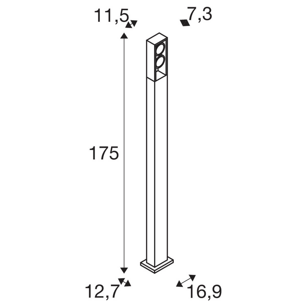 LED path lighting Eskina 175cm 2-light anthracite SLV 4024163255301