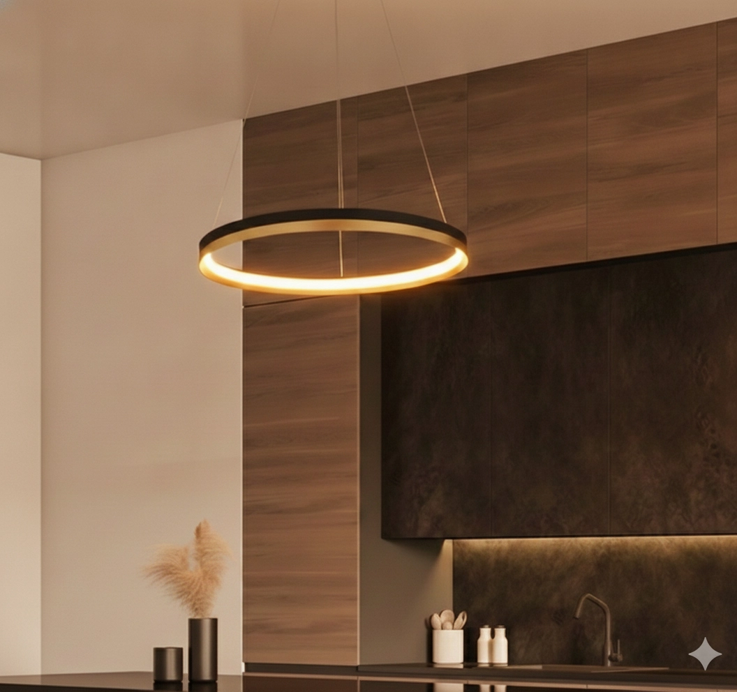 Pendant lamp Cantria black with gold Ø 60cm
