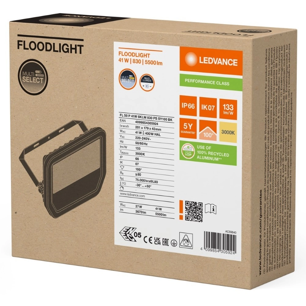 Spotlight Vance 41W - 3000K black Lyora 4099854305924
