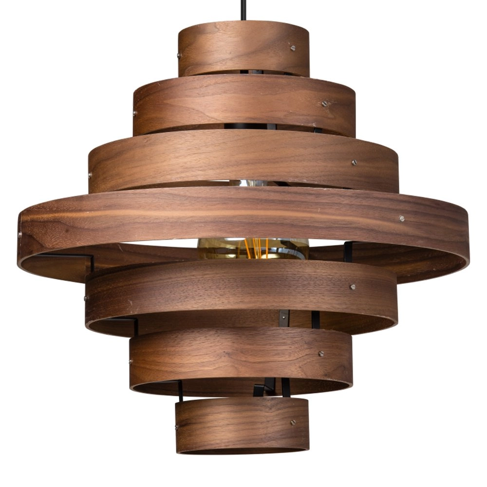 Tough pendant lamp Walnut 7-ring wood brown ETH 8719075185759