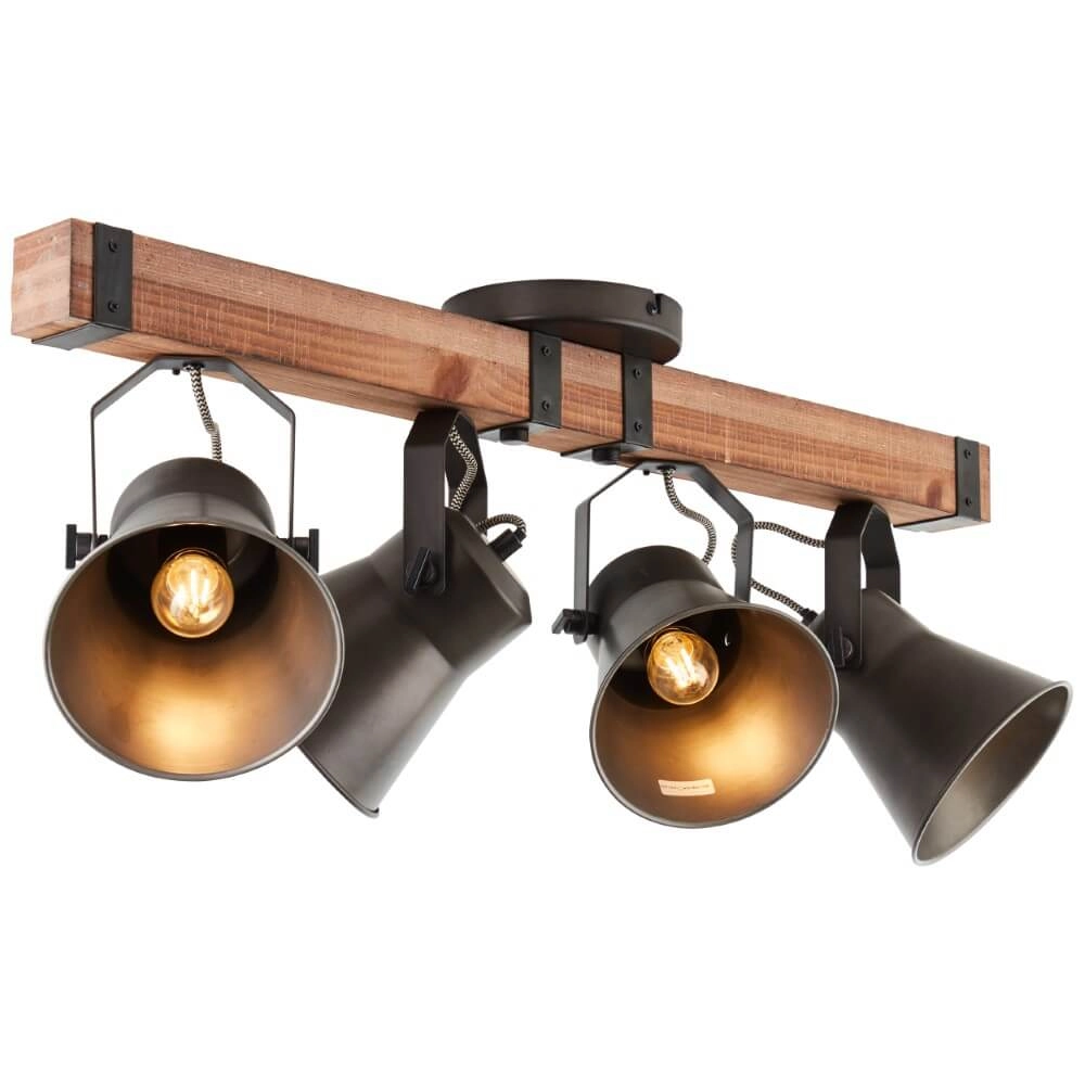 4-light ceiling lamp Decca black with brown Brilliant 4004353361456