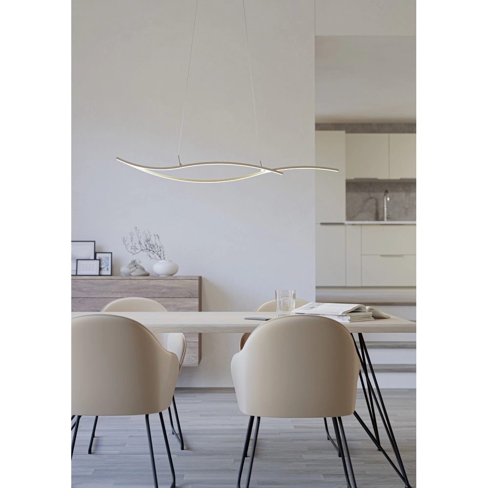 Led pendant light Grisolia 115cm - wood look Eglo 9008606316182