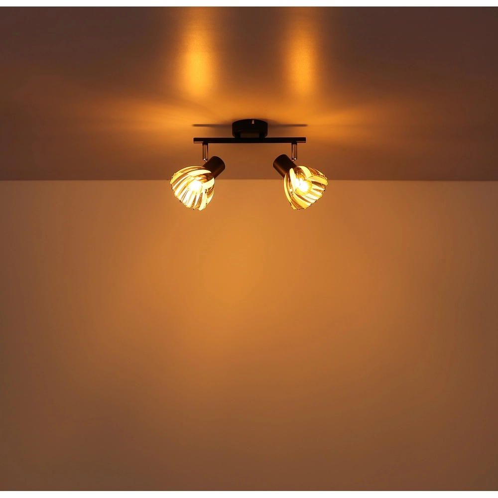 Ceiling lamp 2-lights Zachery Black Globo 9007371522507