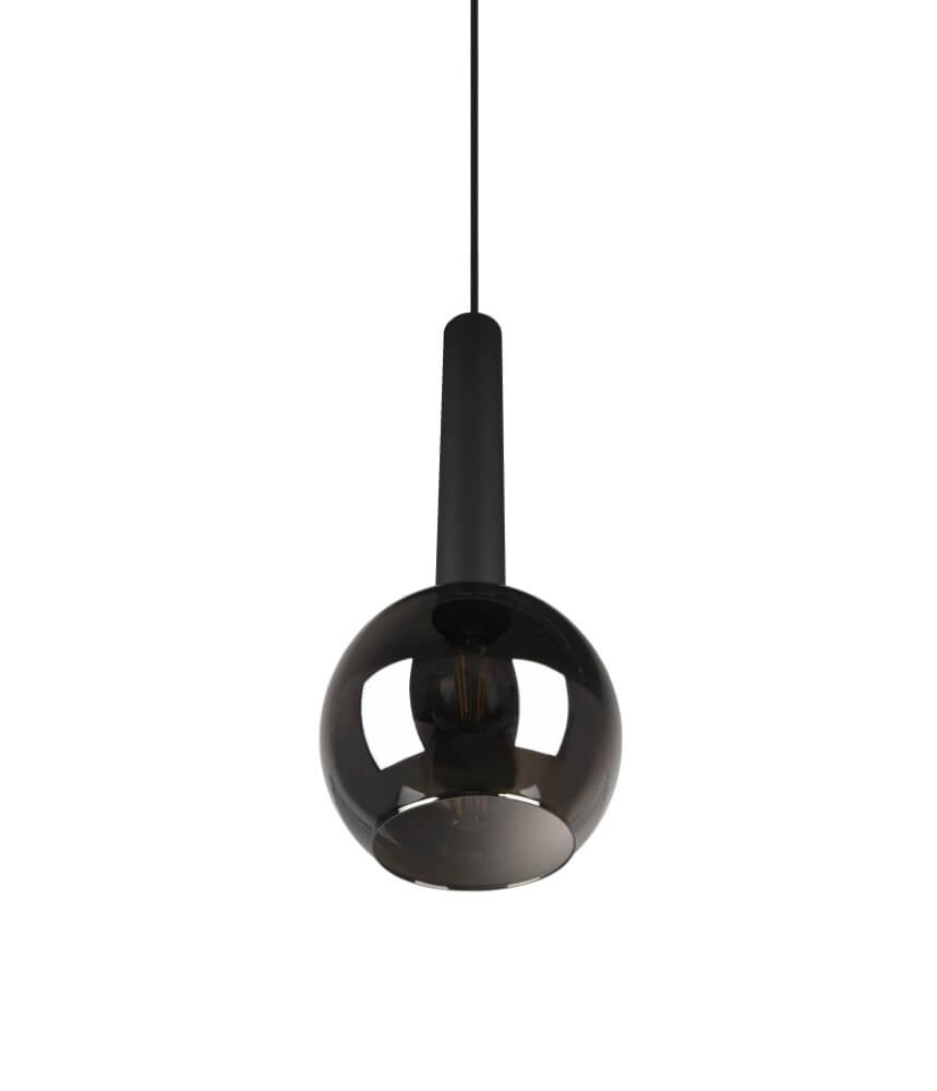 Hanging lamp Clayton black with smoke glass Trio 4017807532951