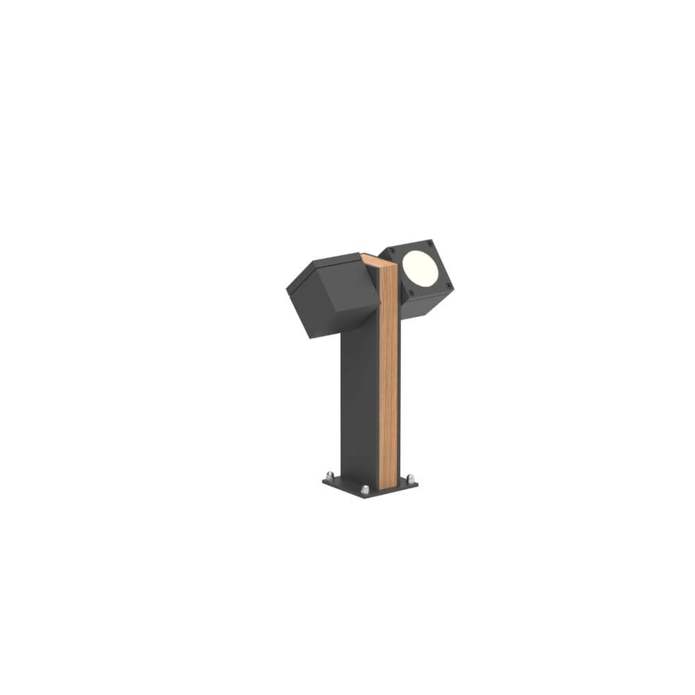 Garden spotlight Q-Bic Teak 2 30cm wood-anthracite