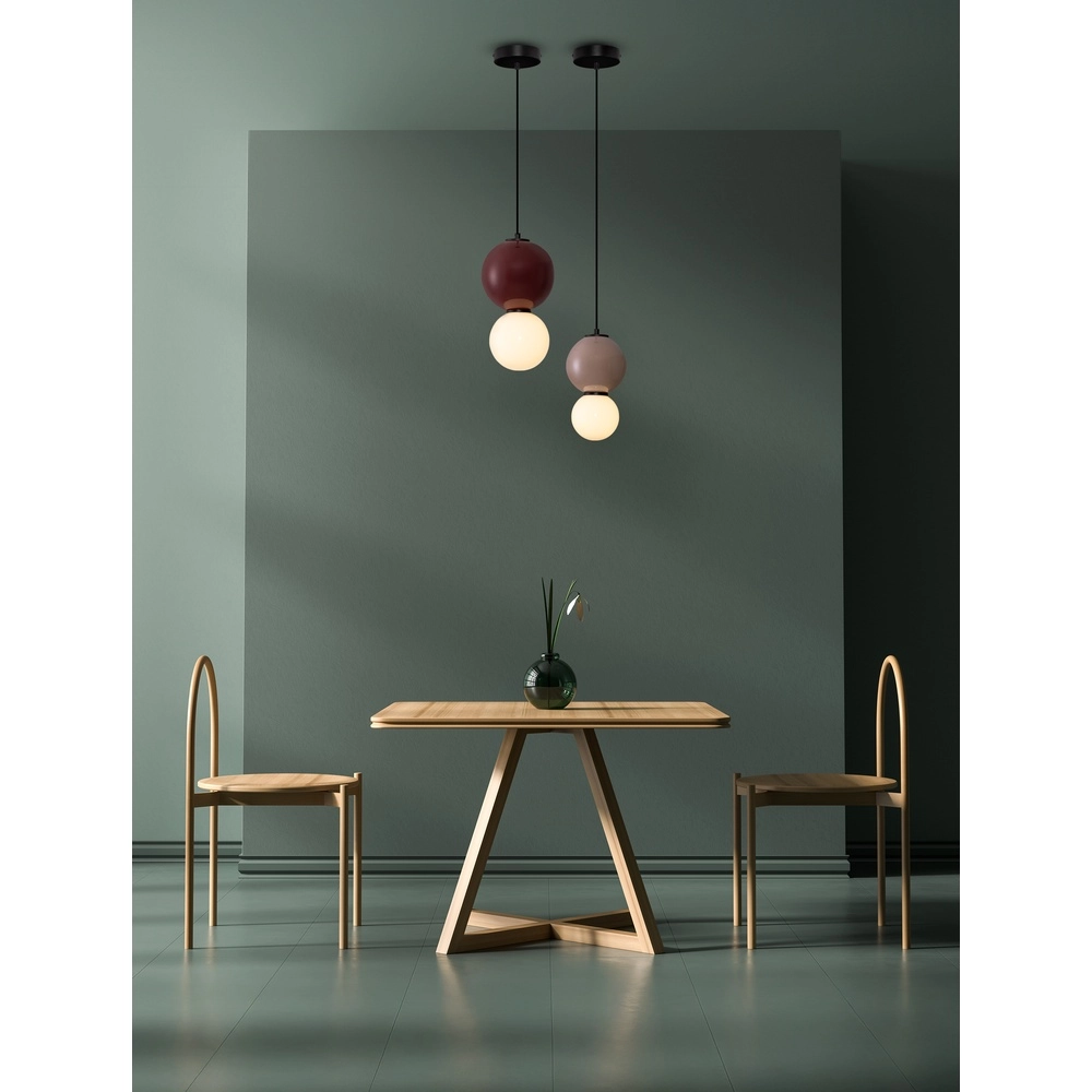 Pendant lamp Noesis Ø 15cm mocha brown with white Lyora 5212017483713