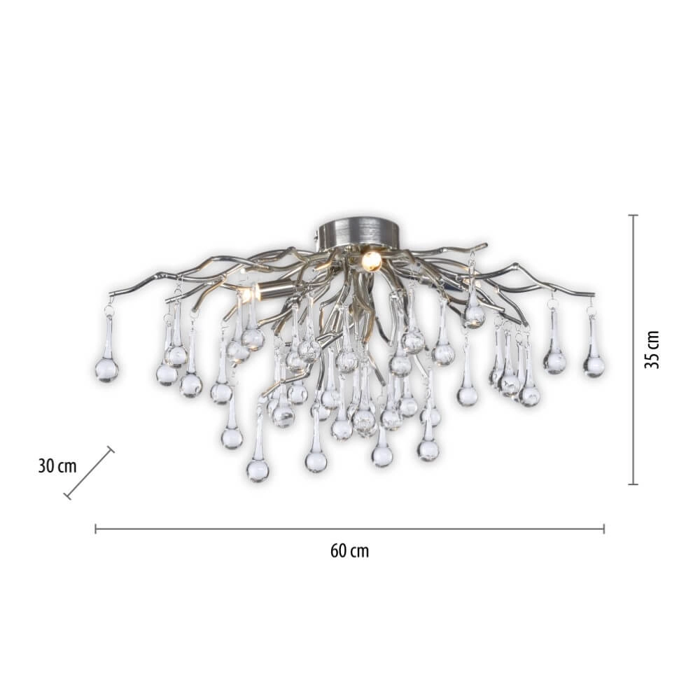 Chandelier Icicle metal 60cm Paul Neuhaus 4012248352076