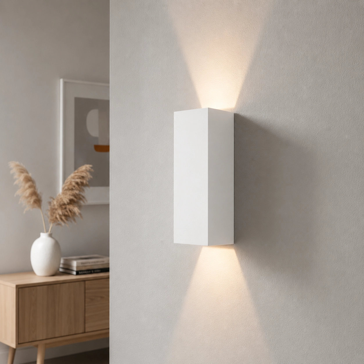 LED wall spot Vegas250 Up - Down 2x4w - 2700K - 25cm white