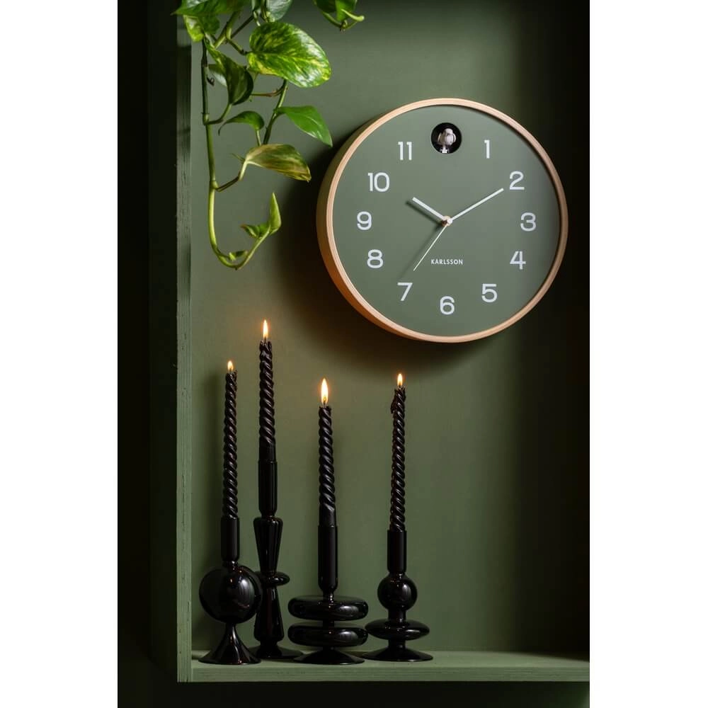Wall Clock Natural Cuckoo green - Ø 31,5cm Karlsson 8714302146930