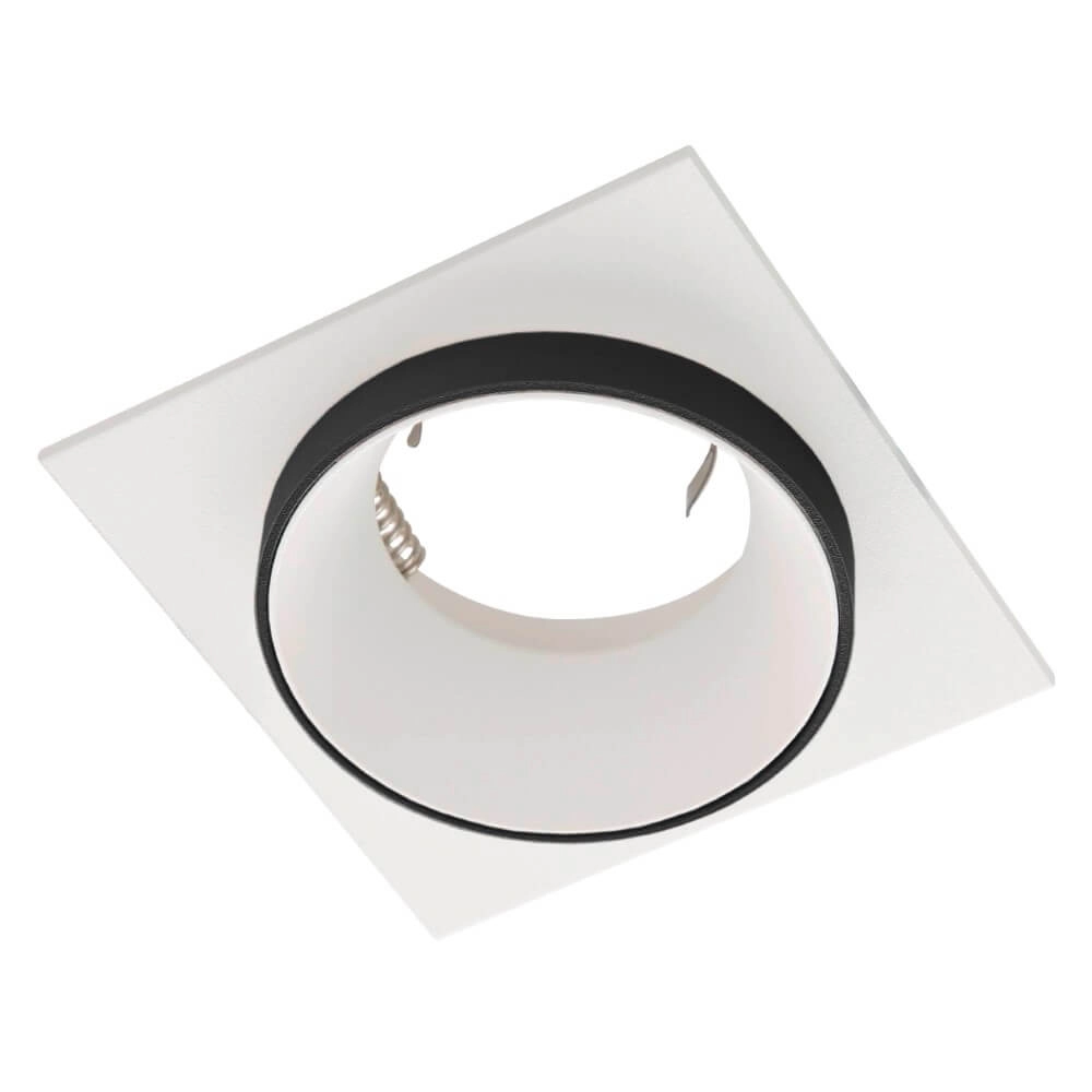 White recessed spotlight Carosso with black ring