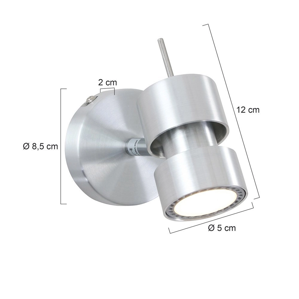 LED wall spot Natasja Led metallic gray Steinhauer 8712746111958