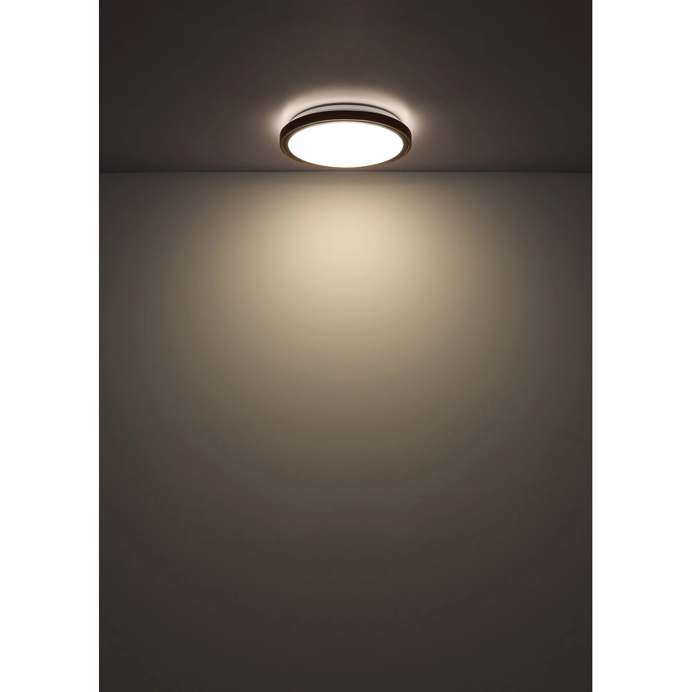 Ceiling lamp Bruno Ø 36cm black with wood Globo 9007371474592