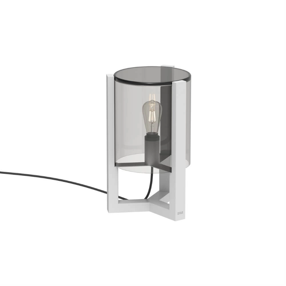 Table lamp 45cm Tristar white with smoke glass