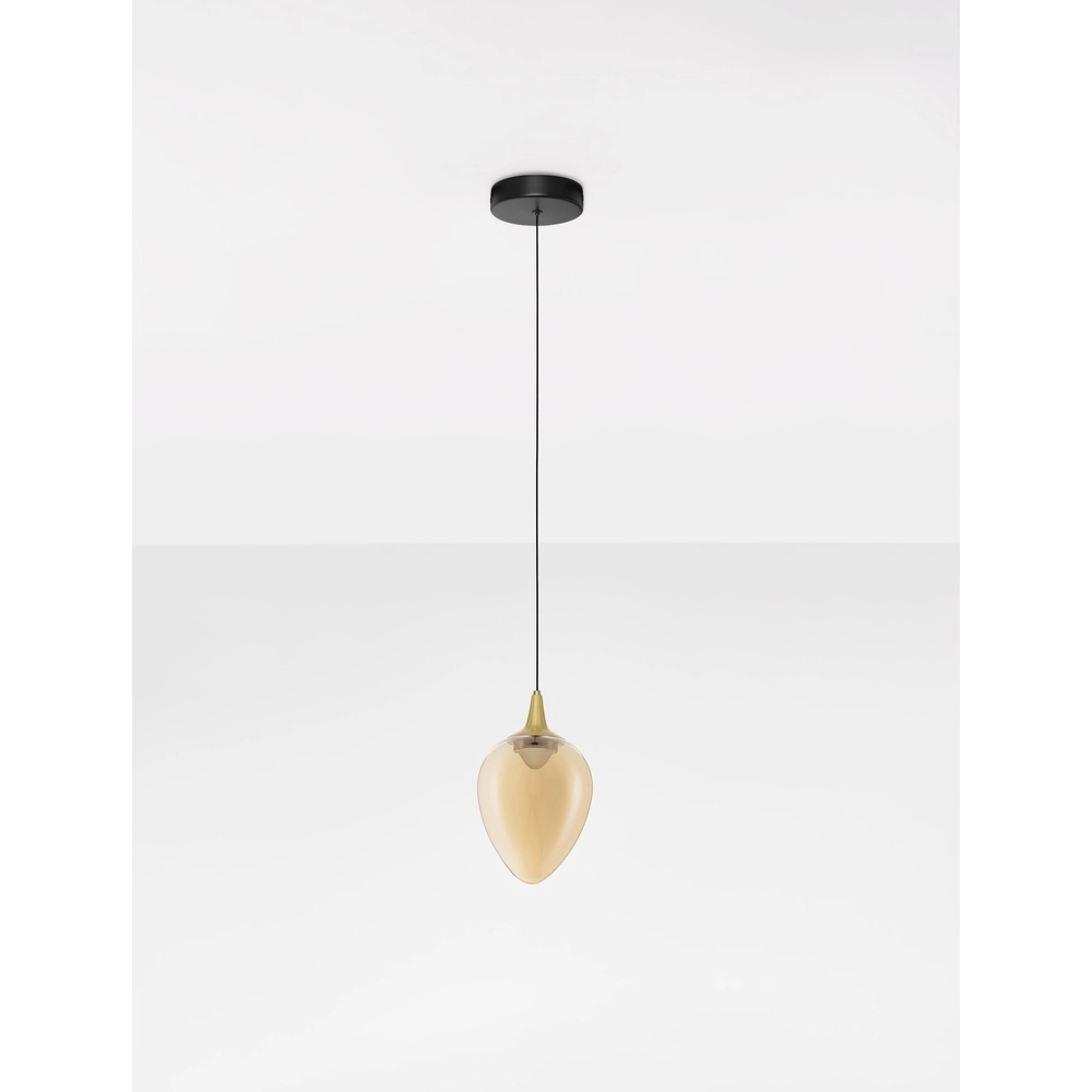 Pendant lamp Nali 1-light amber glass Lyora 5212017477750