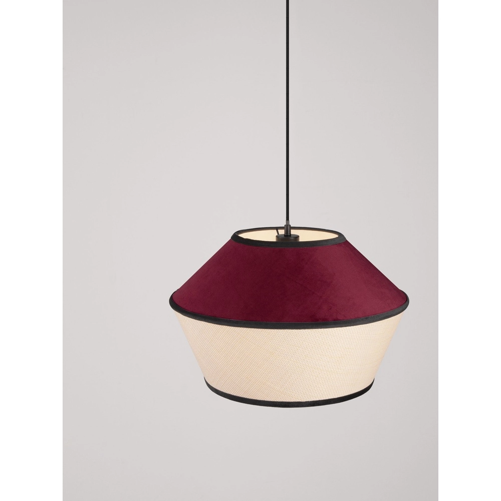 Pendant lamp Veliss white with burgundy red