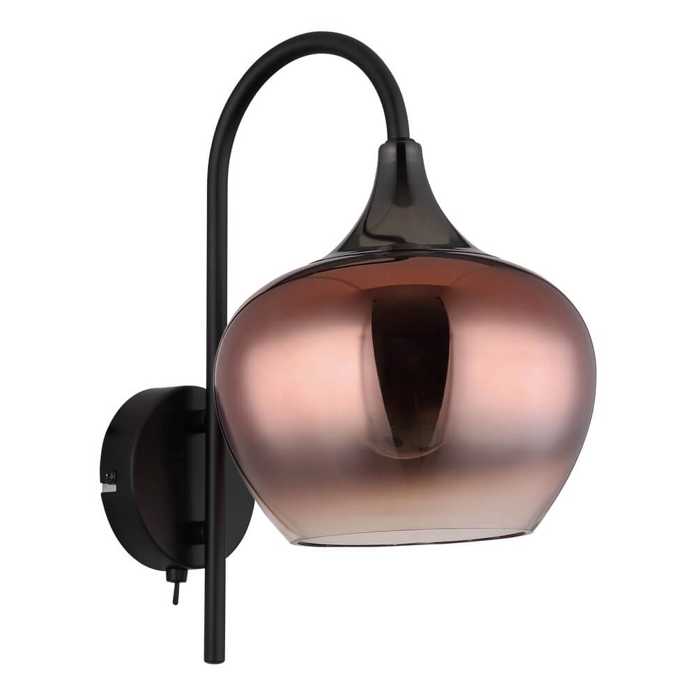 Black wall lamp Maxy with red glass Globo 9007371447992