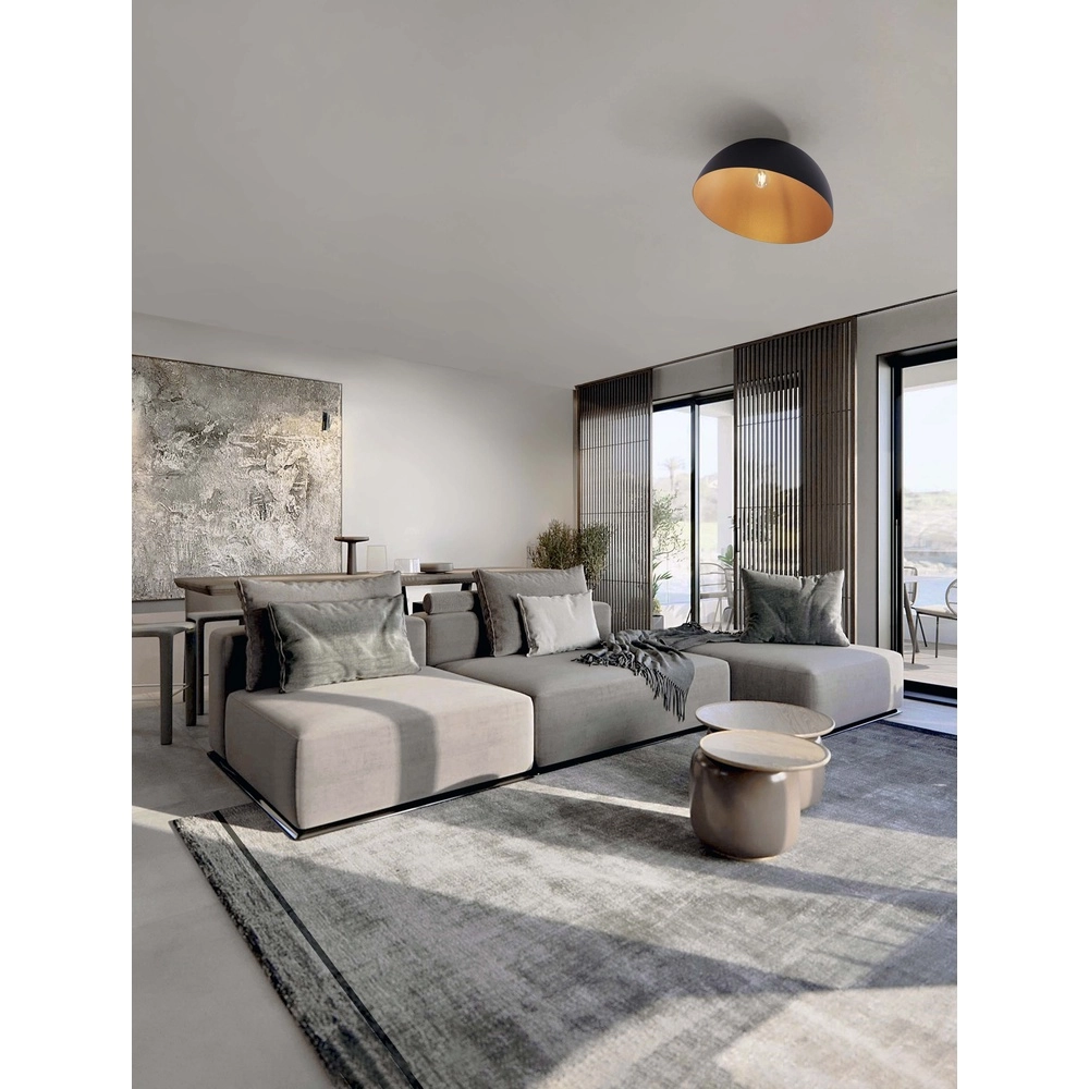 Ceiling lamp Onia black with gold Ø 50cm Lyora 5212017458087
