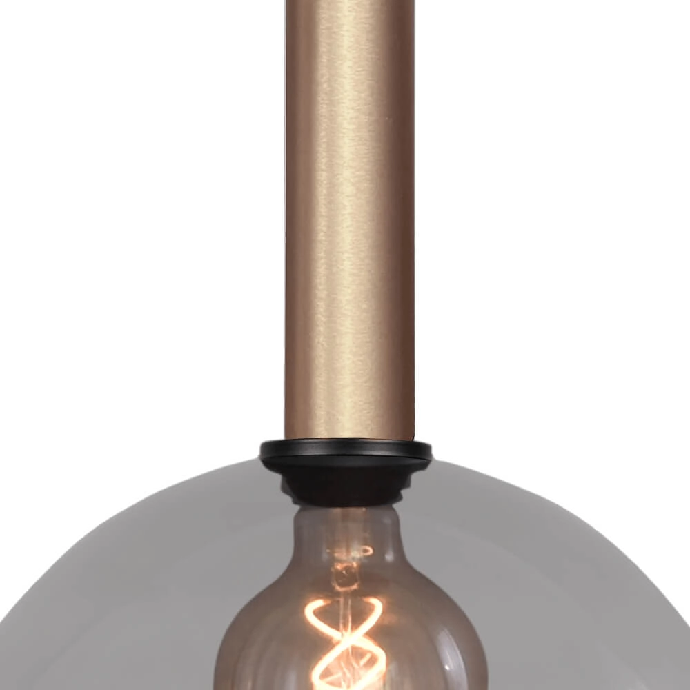 Hanging lamp Ø 30cm Bella 2 Brass gold with smoke glass Masterlight 8718121333984