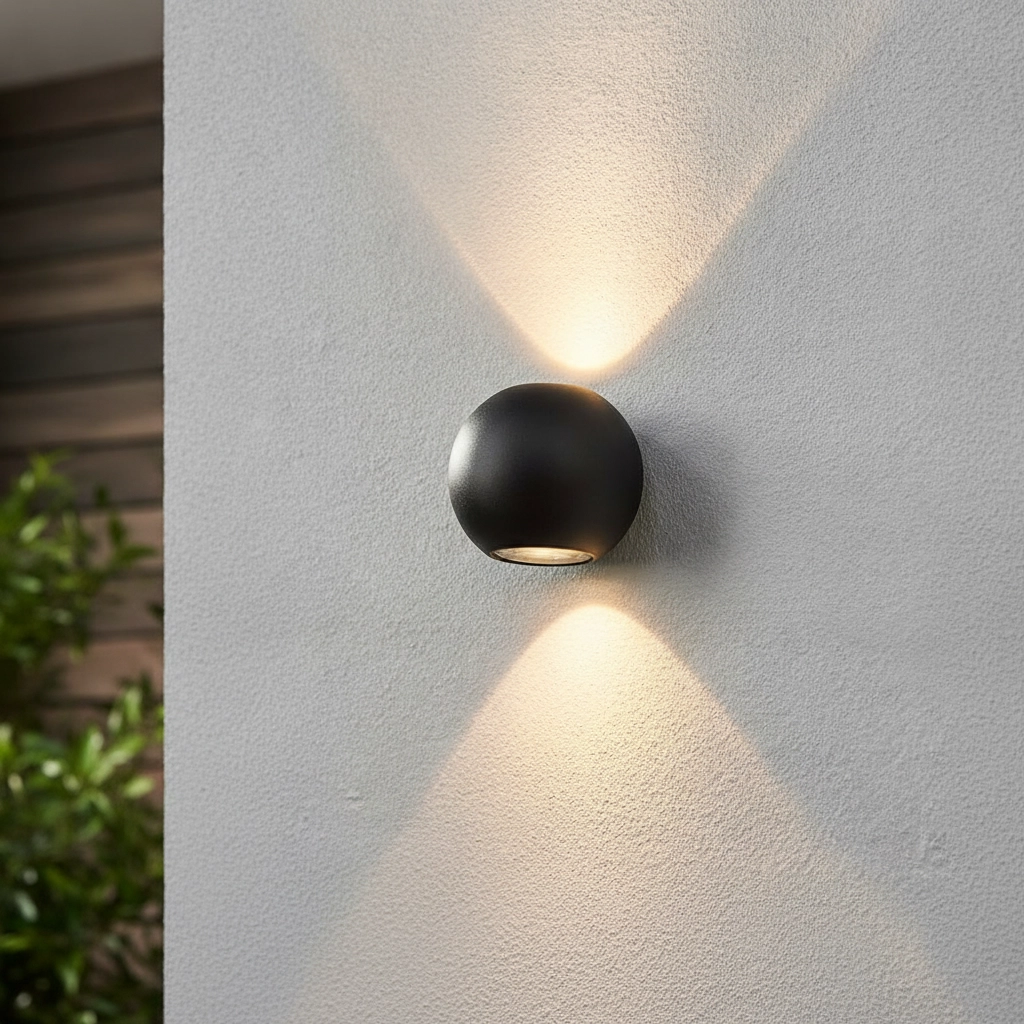 LED wall spot Denver round - black