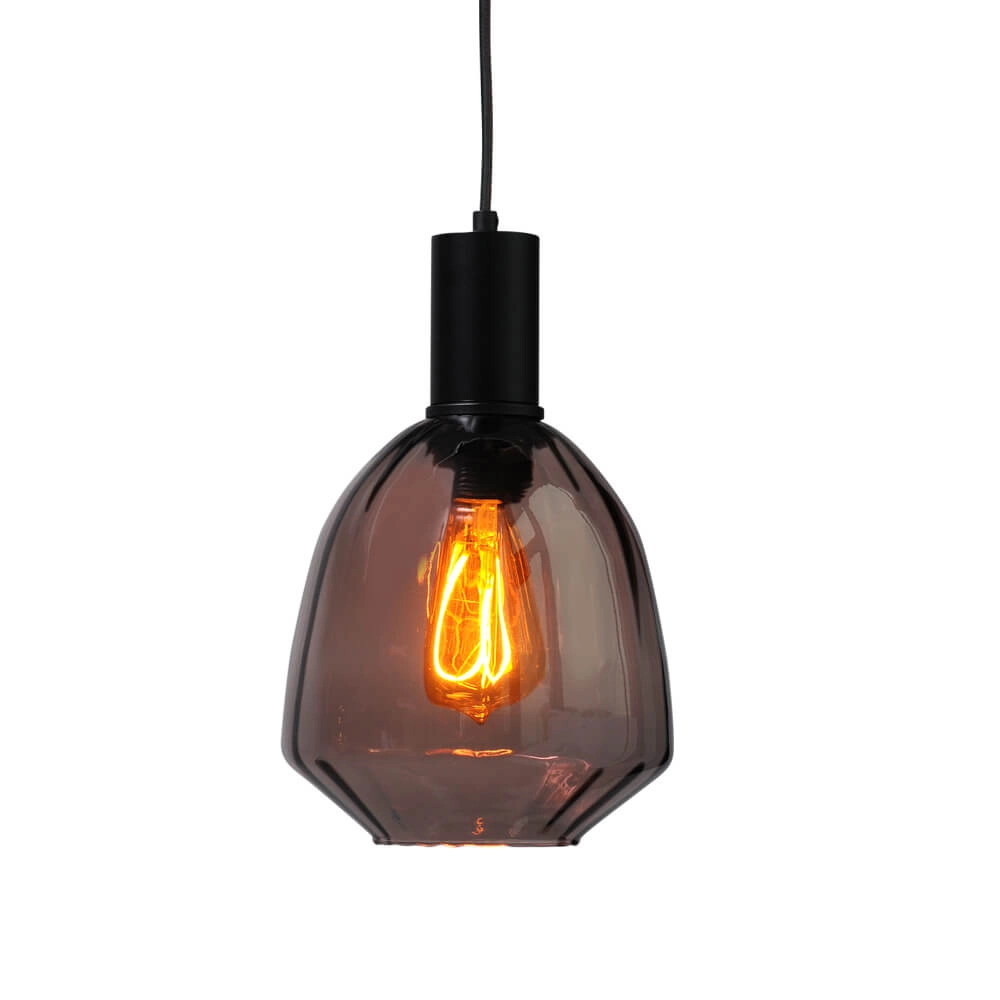 3-light hanging lamp - black - Porto with different glasses Masterlight 8718121270104