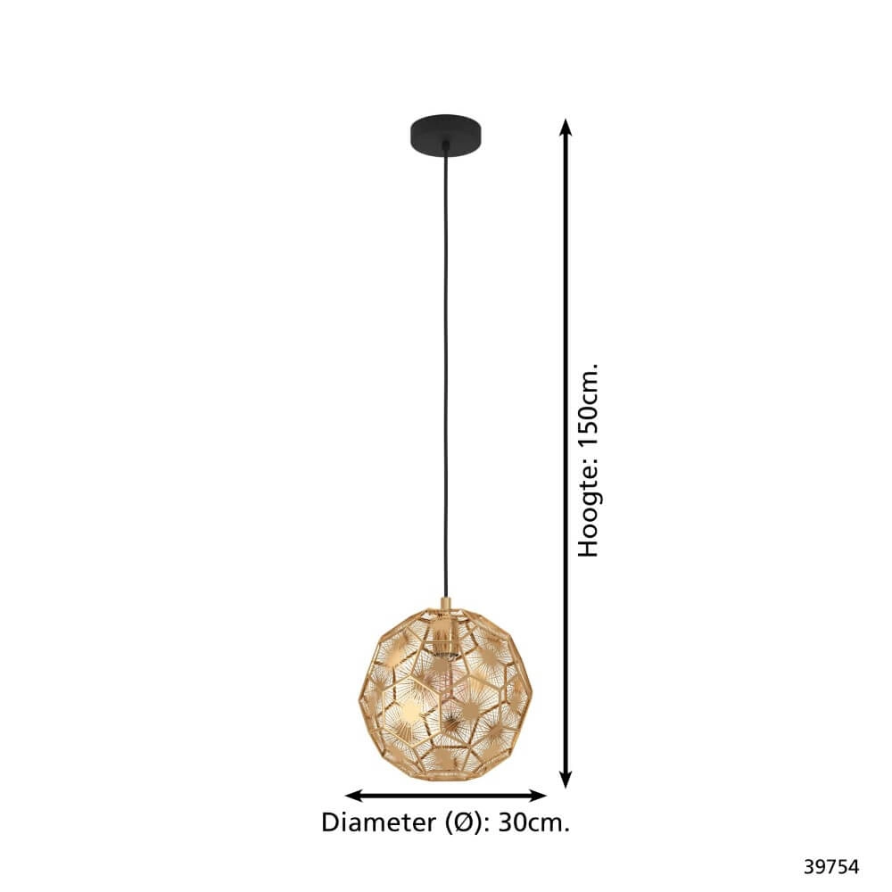 Gold design hanging lamp Skoura Ø 30cm Stars of Light 9002759397548