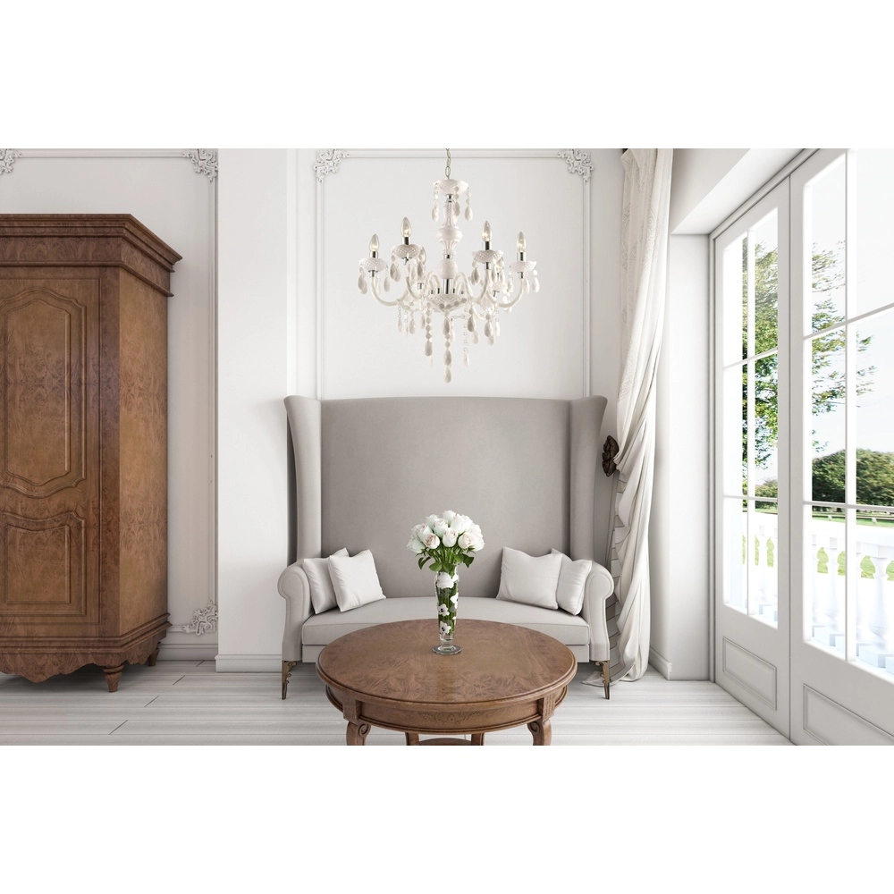 Chandelier Cuimbra I white chrome Globo 9007371176557