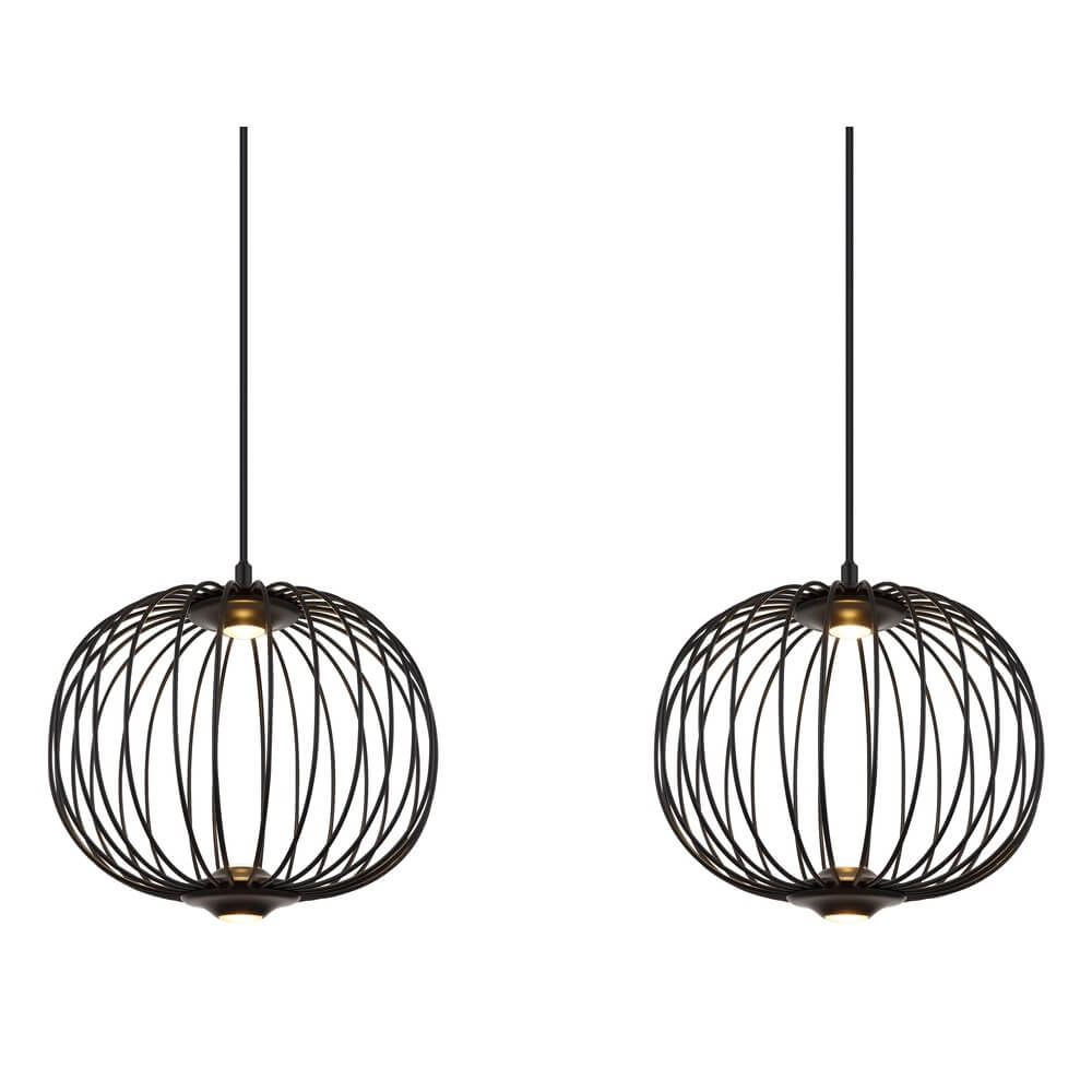 Black pendant lamp Galway 3-light cage Globo 9007371462339