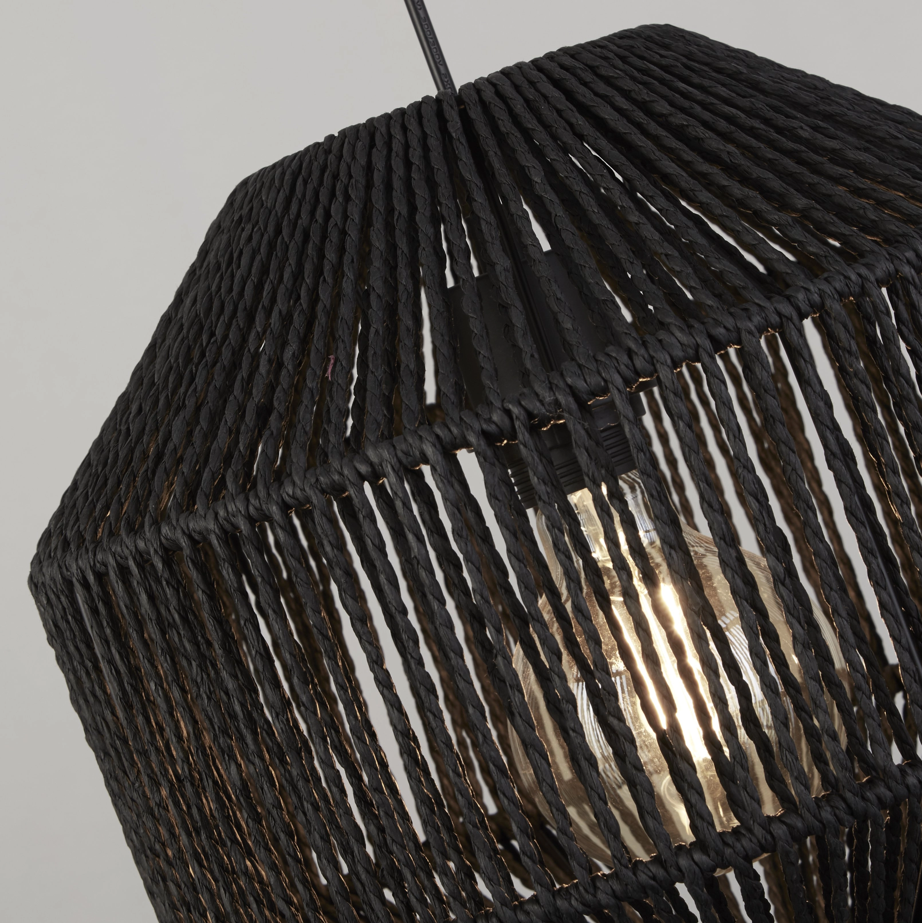 3-light pendant lamp Wicker Searchlight 5053423171616