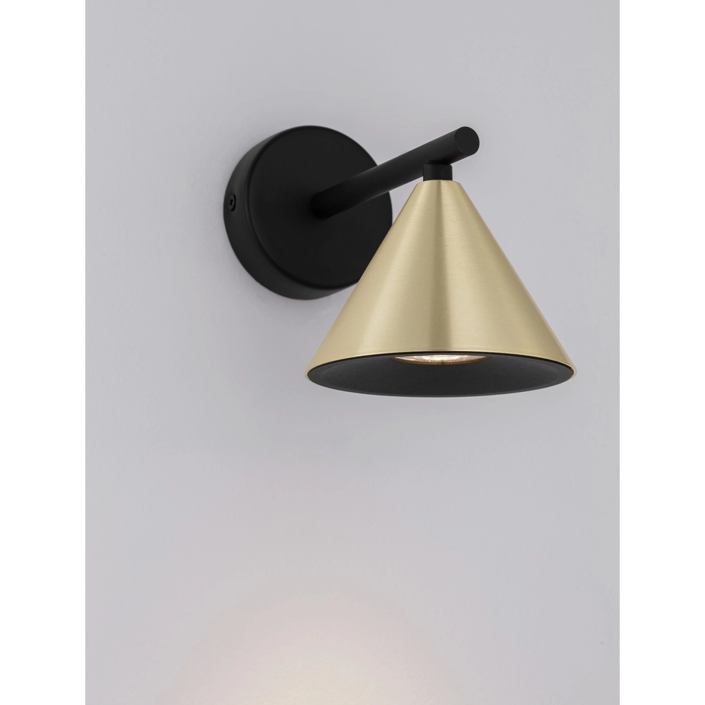 Wall lamp Conico Single black with gold Lyora 5212017475374