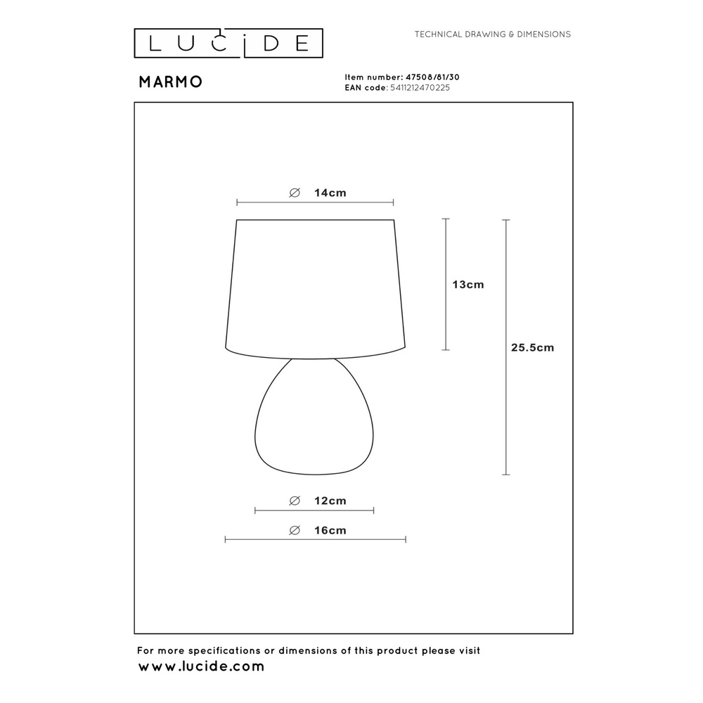Table lamp Marmo Black Lucide 5411212470225