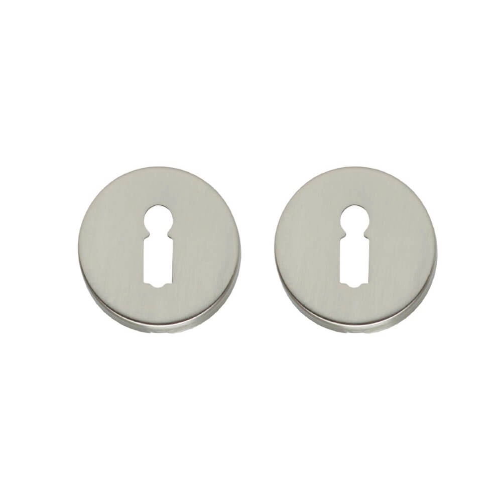 Set of 2 key rosettes Tira round nickel matt concealed