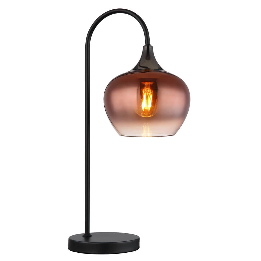 Black table lamp Maxy with red glass single