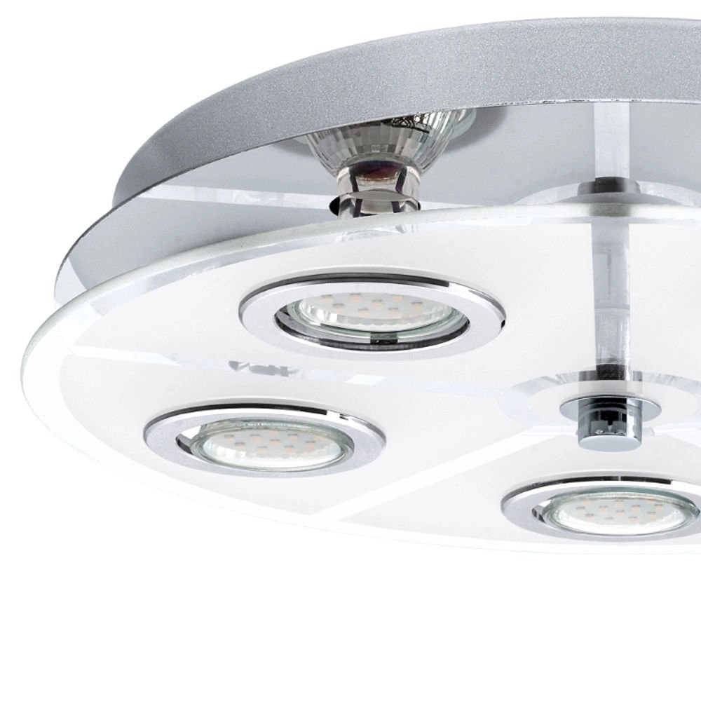 LED flush ceiling light Cabo Round 5x3w - 3000K - 35cm chrome Eglo 9002759309336