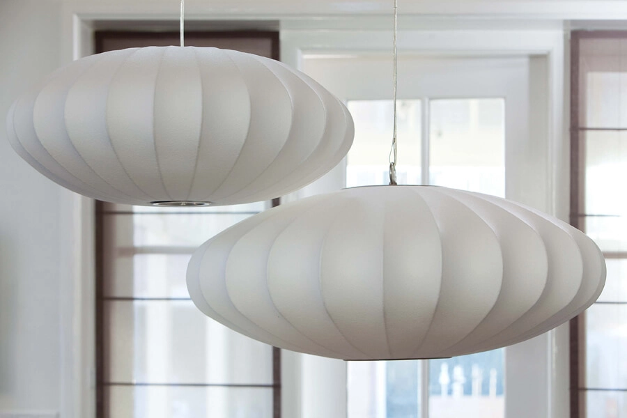 Japandi pendant lamp Fay Ø 50cm white