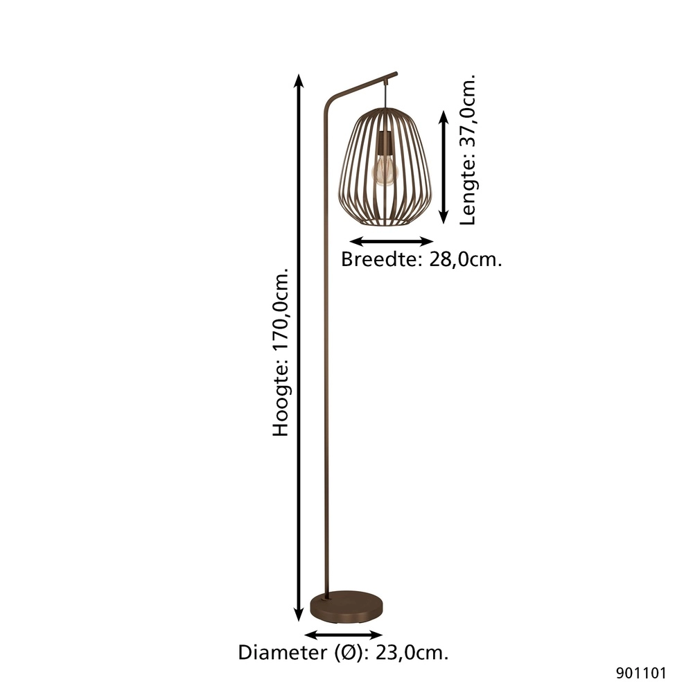 Bronze floor lamp Espinal 170cm Eglo 9008606312610
