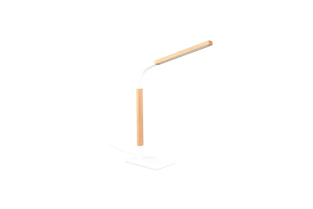 Flexible table lamp Norris white with wood Trio 4017807600001