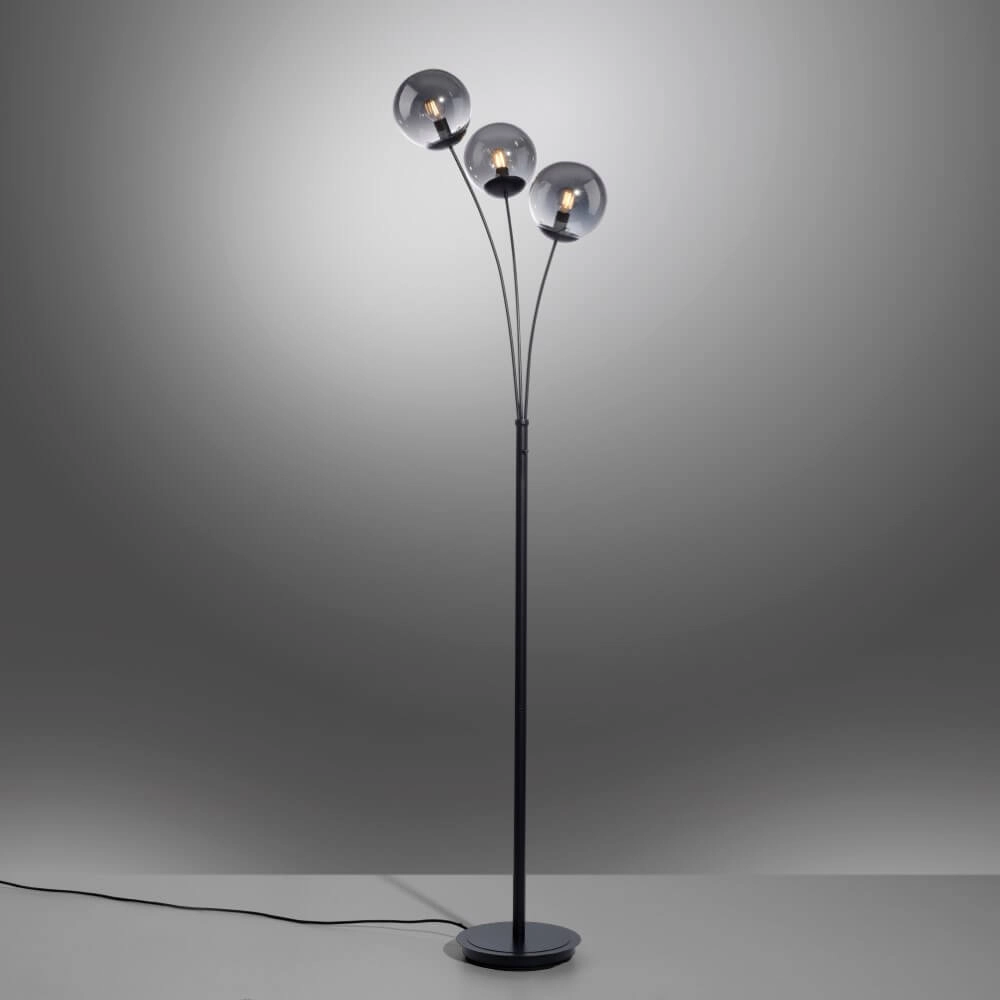 Black floor lamp Big Widow 3-light Just Light 4043689988388