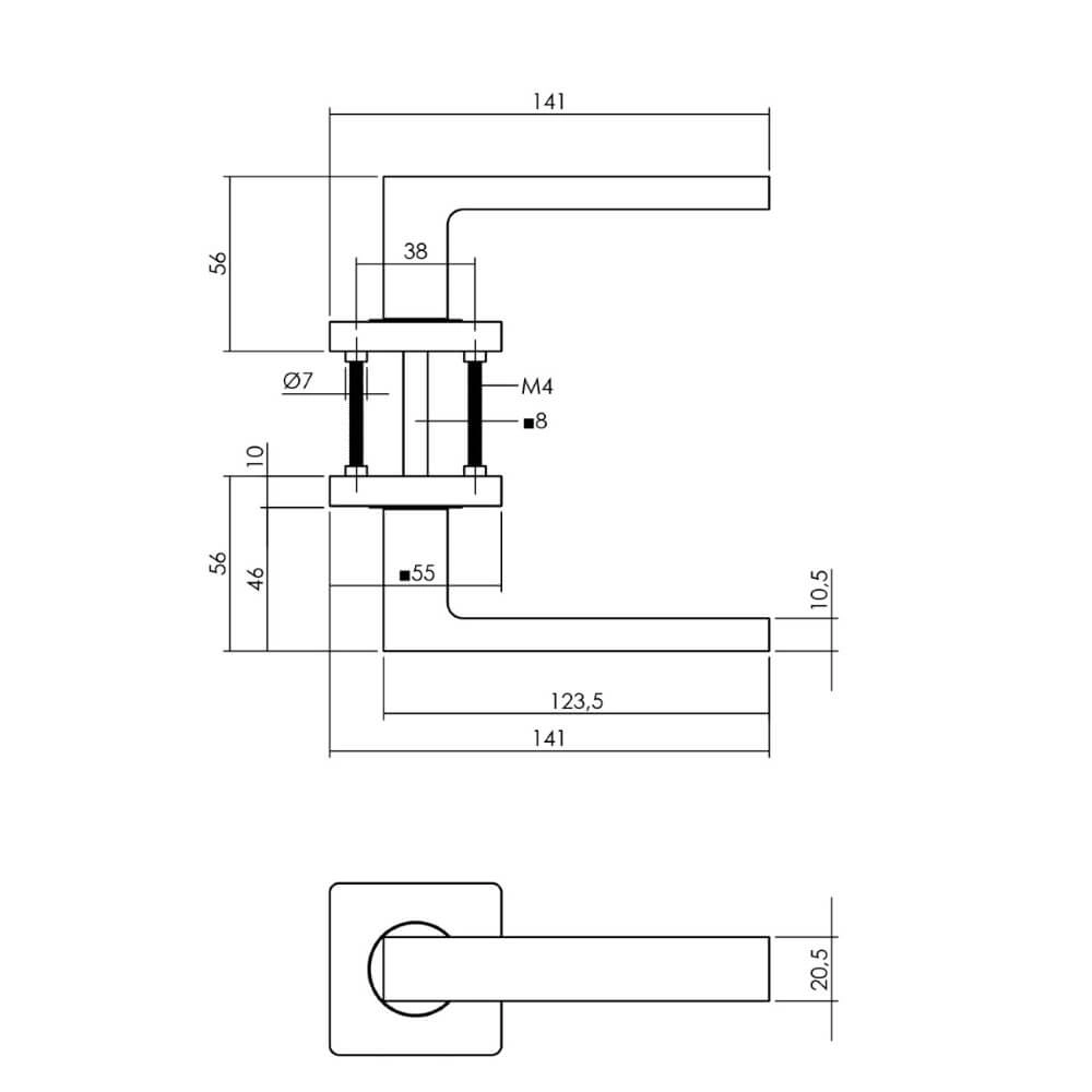 Complete door handle set Hera black Intersteel 8714186634615