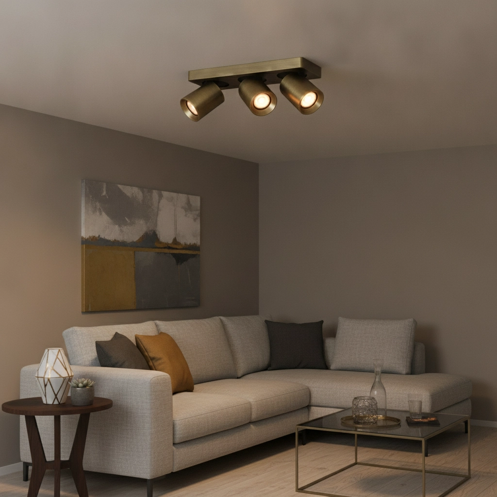 Ceiling lamp Megano 3-light antique bronze