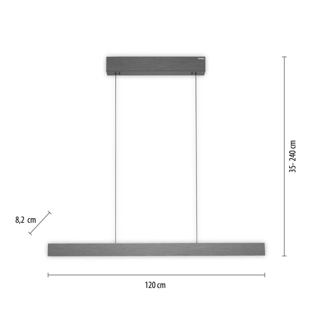Design hanging lamp Pure E-Motion gray Paul Neuhaus 4012248372906