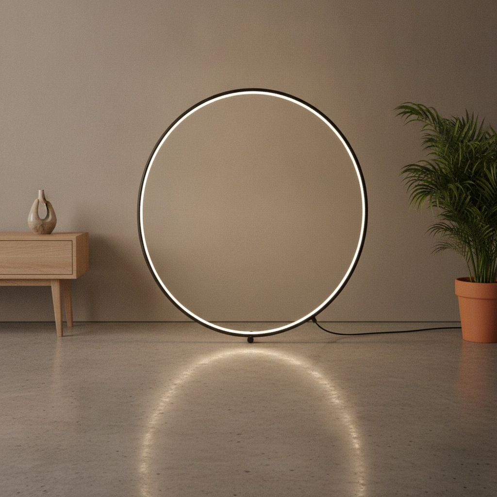 Floor lamp Ring black Ø 79cm