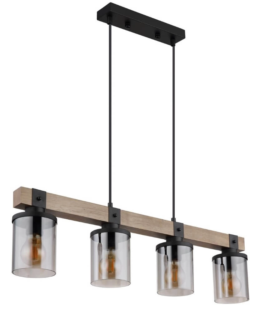 Wooden pendant lamp Lila 4-light Globo 9007371431724
