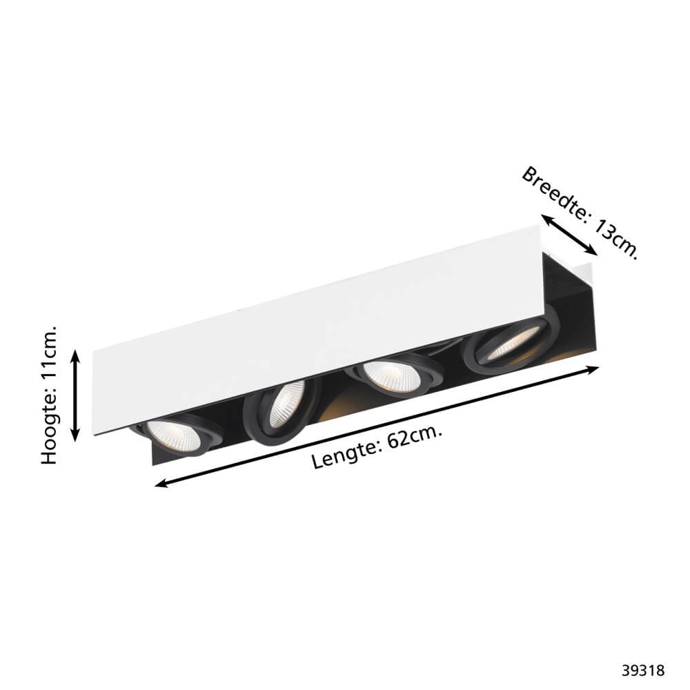 Directional spotlights Vidago 4-light white with black Stars of Light 9002759393182